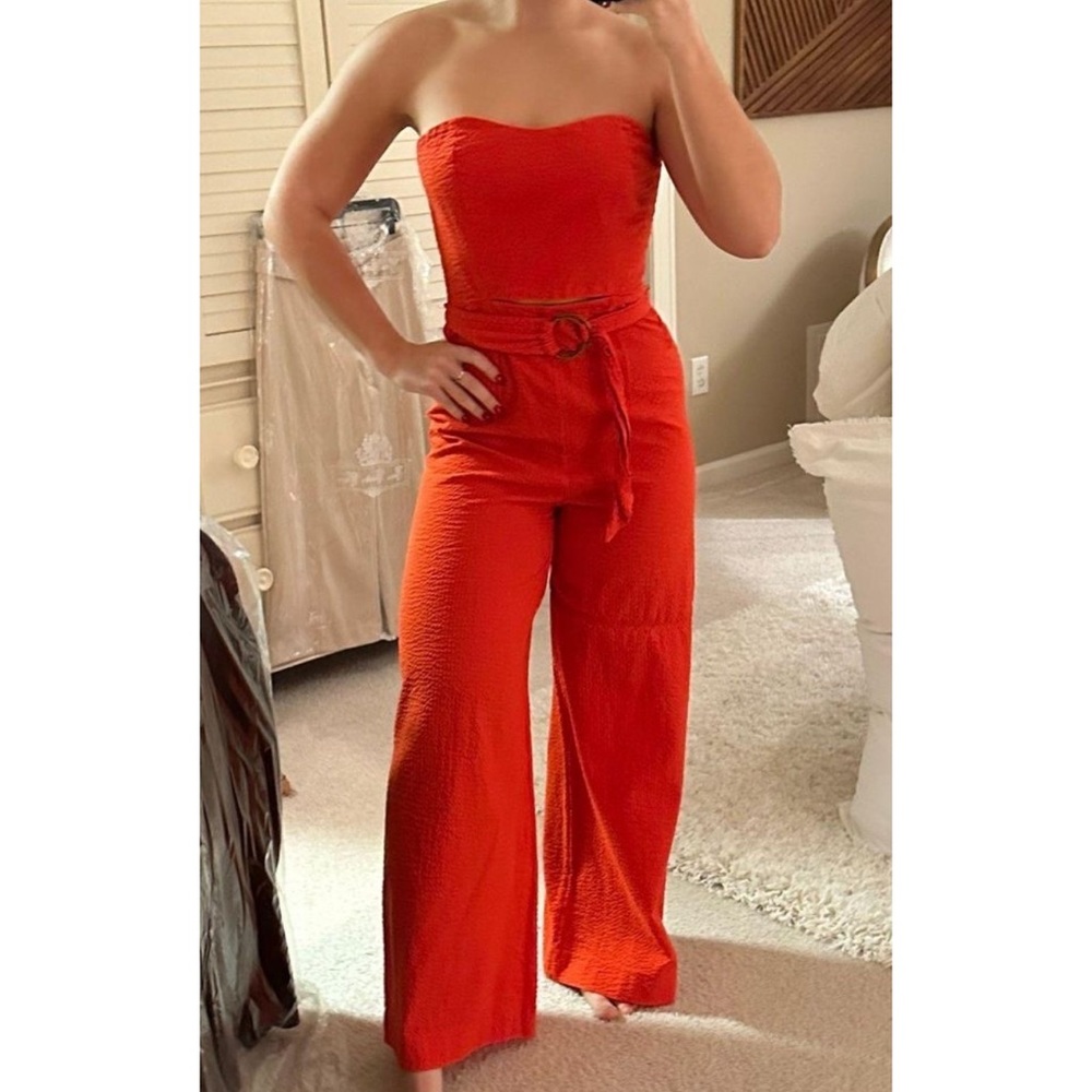Free People Red Jumpsuit
